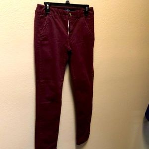 American eagle maroon skinny jeans size 8